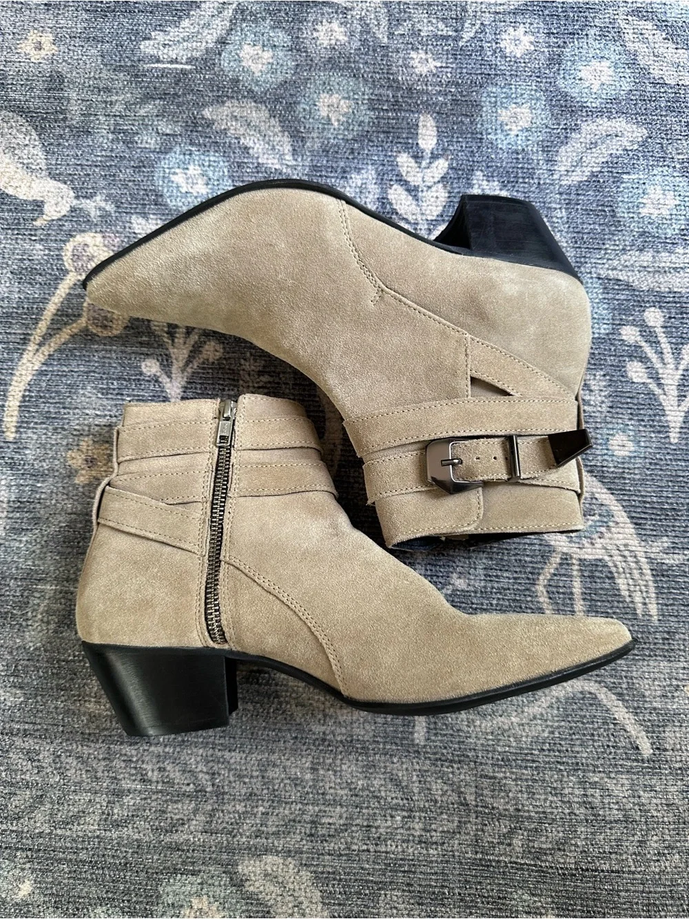 ASOS Men’s Stone Suede Chelsea Boots Stacked Heel Western Sz 7